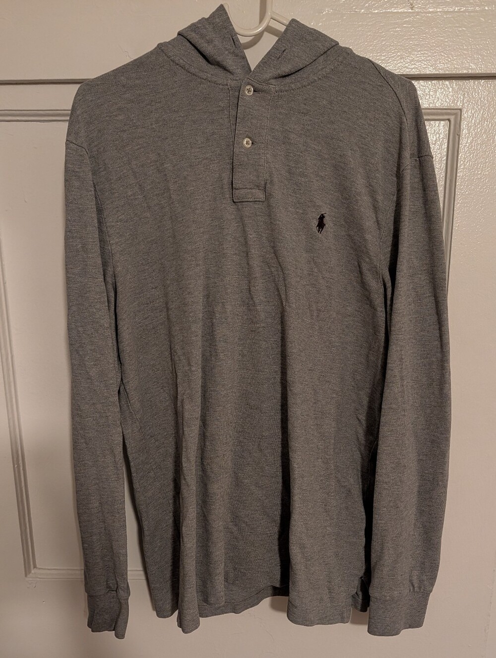 Polo by Ralph Lauren Men's Gray Long-Sleeve Hooded Henley
